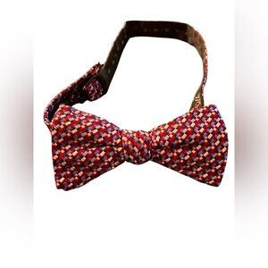 Countess Mara Colorful All Silk Bow Tie Burgundy & Blue Adjustable Holiday